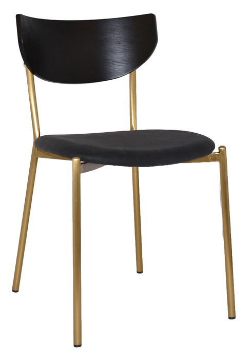 MARCO BRASS PADDED VENEER CHAIR