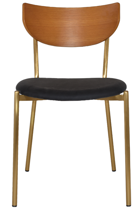 MARCO BRASS PADDED VENEER CHAIR