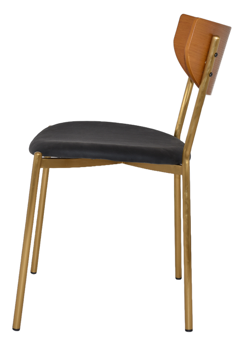 MARCO BRASS PADDED VENEER CHAIR