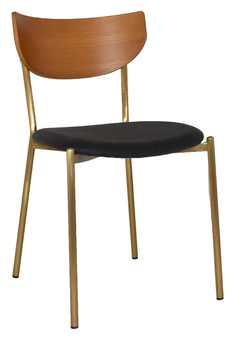 MARCO BRASS PADDED VENEER CHAIR