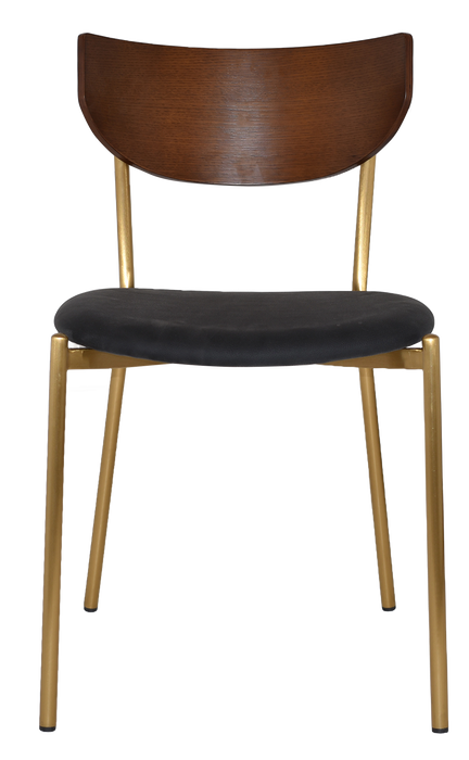 MARCO BRASS PADDED VENEER CHAIR