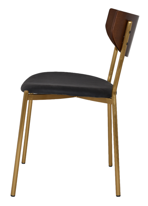 MARCO BRASS PADDED VENEER CHAIR