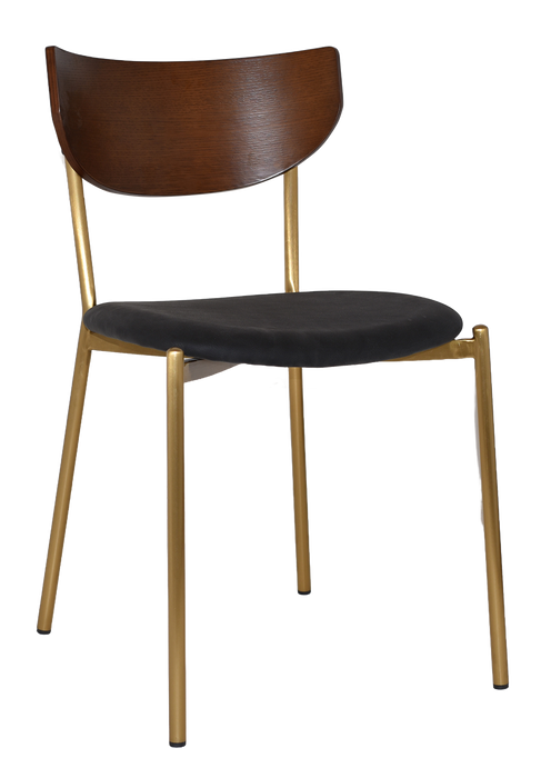 MARCO BRASS PADDED VENEER CHAIR