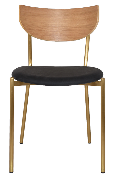 MARCO BRASS PADDED VENEER CHAIR