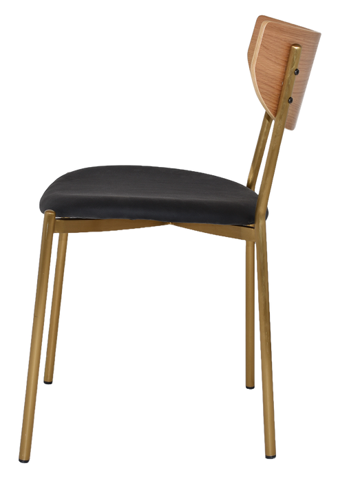 MARCO BRASS PADDED VENEER CHAIR