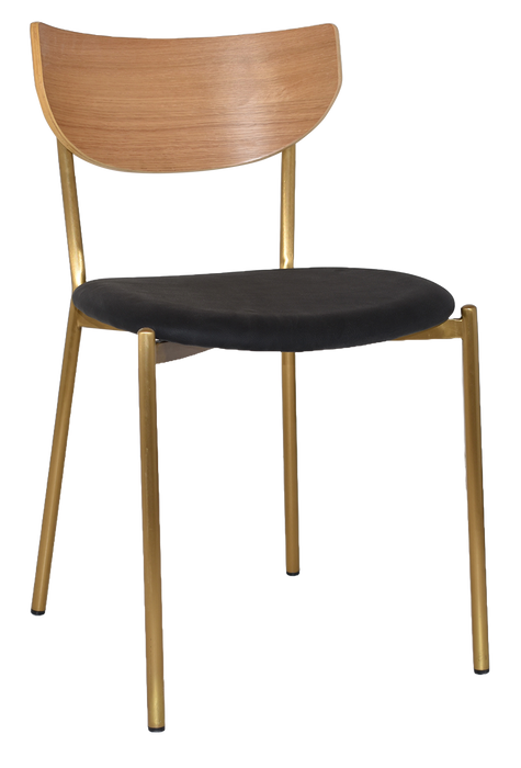 MARCO BRASS PADDED VENEER CHAIR